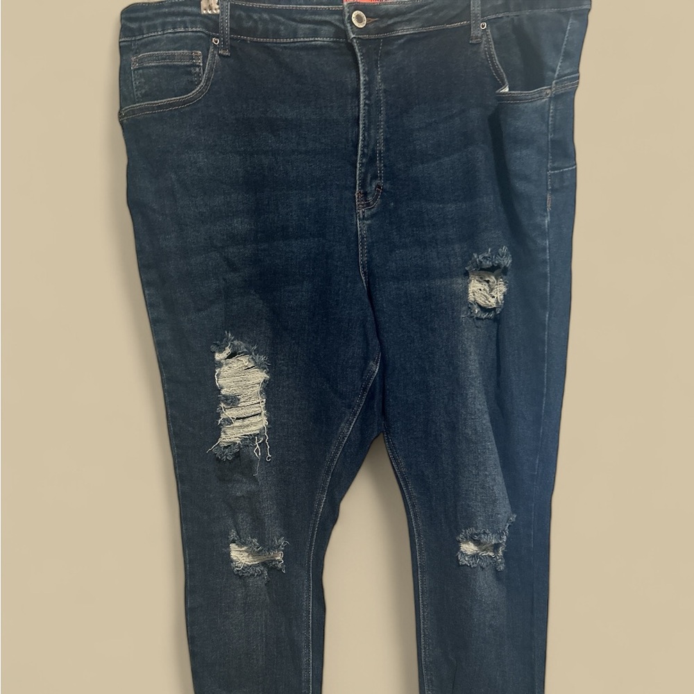 Full Figure Distressed Jeans. NWOT